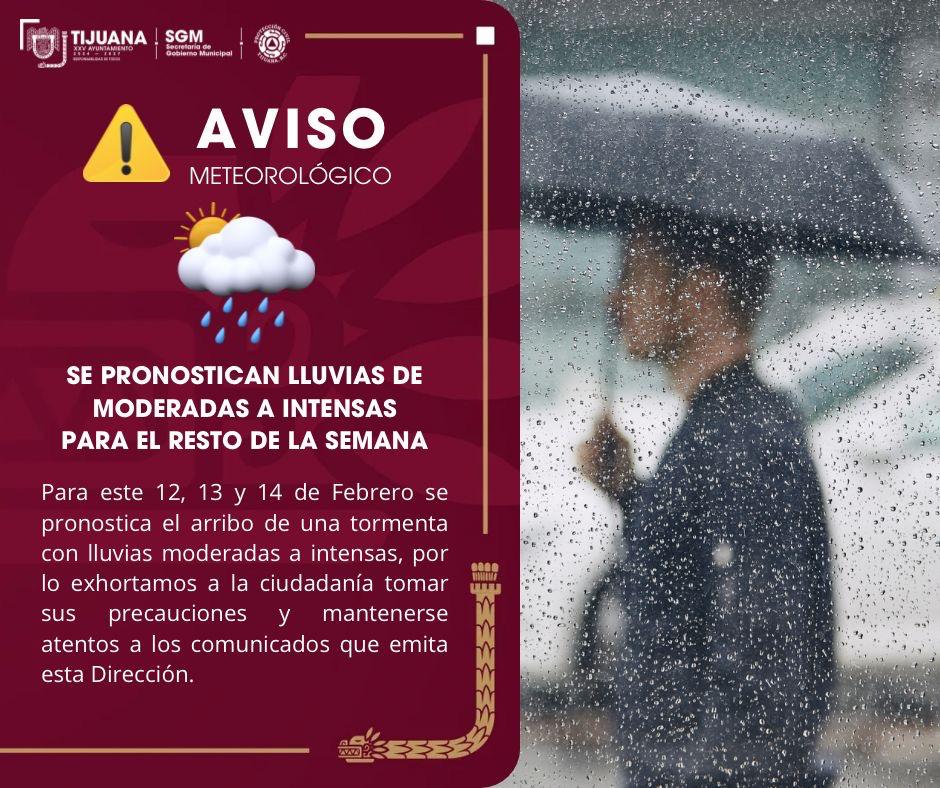 Exhorta XXV Ayuntamiento de Tijuana a tomar precauciones ante pronóstico de lluvias