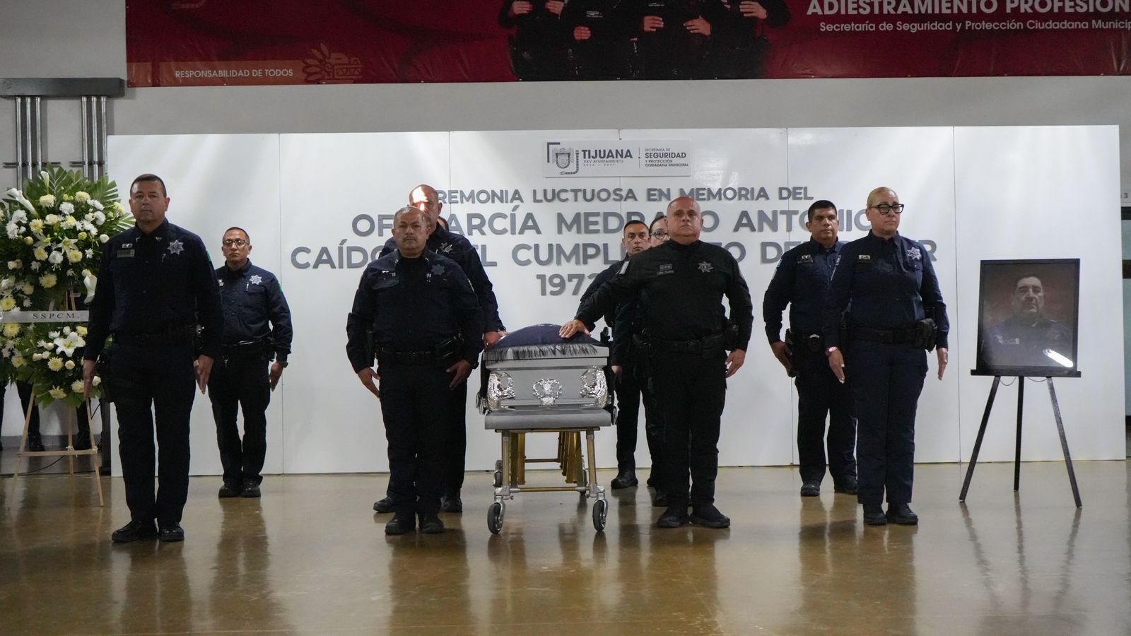 Despide SSPCM con honores al oficial de tránsito Antonio García Medrano