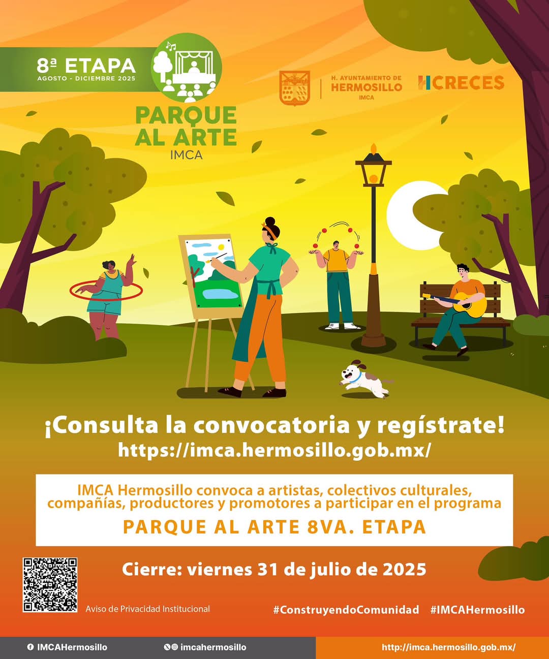 Invita IMCA a participar en la octava etapa de Parque al Arte
