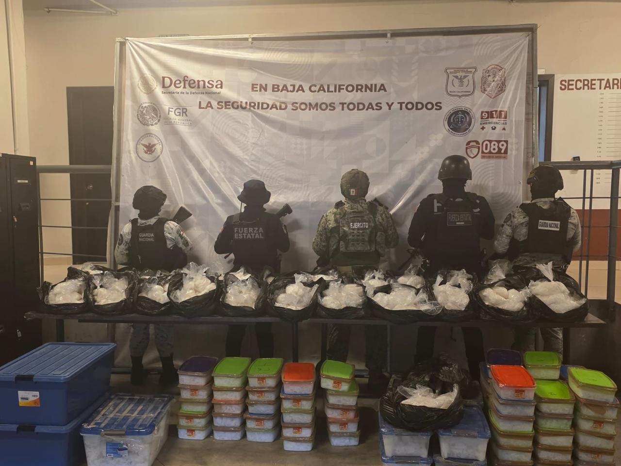 EN COORDINACIÓN, FESC, DEFENSA Y GN ASEGURAN CERCA DE 400 KG DE METANFETAMINA