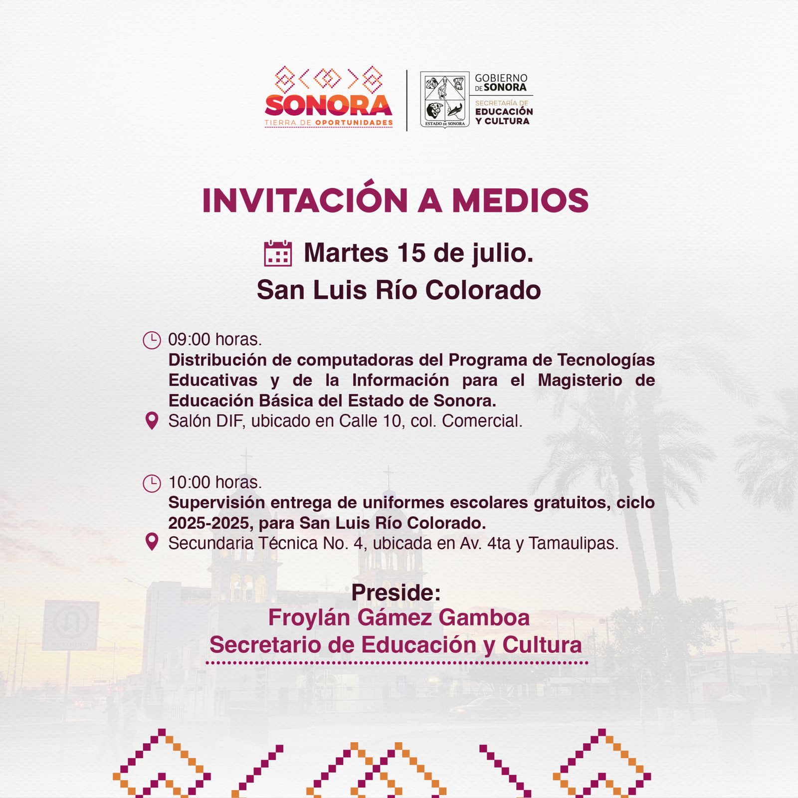 AGENDA DEL SECRETARIO DE EDUCACIÓN Y CULTURA EN SAN LUIS RÍO COLORADO