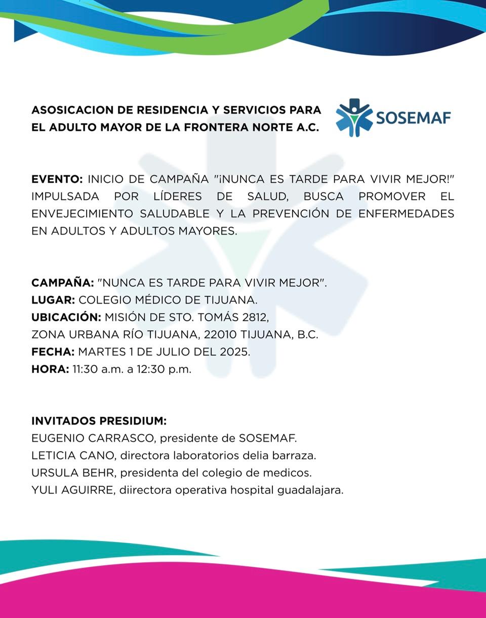 PROMUEVEN LA VEJEZ SALUDABLE, EVENTO HOY