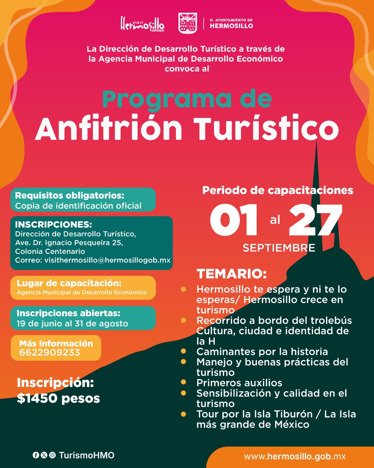 Continúa convocatoria de Anfitrión Turístico de Hermosillo disponible hasta el 31 de agosto