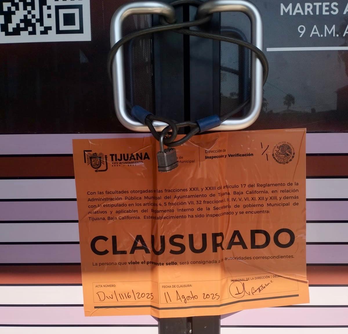 Clausura Gobierno Municipal establecimiento sin permiso de operación y faltas en medidas de seguridad