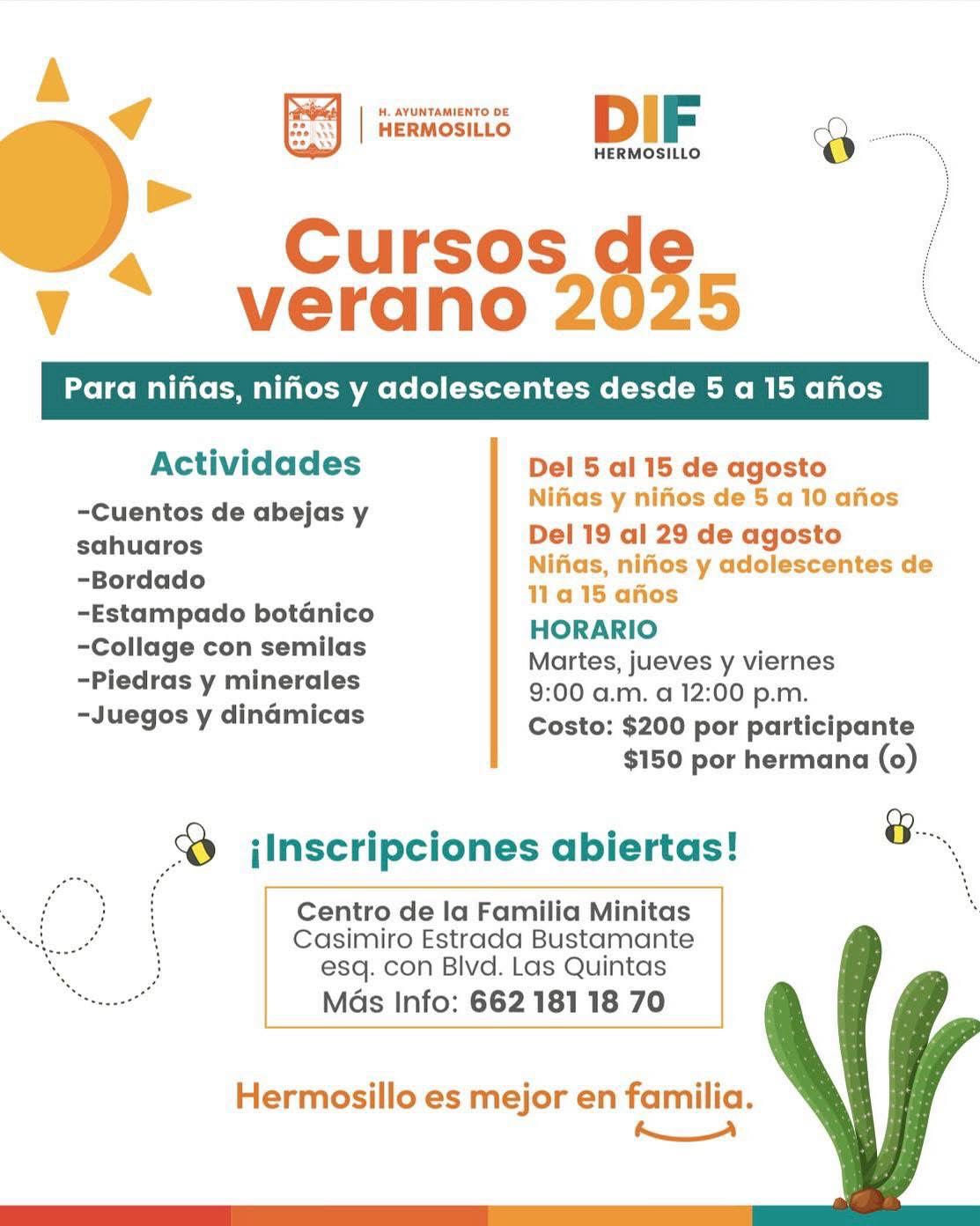 Impartirá DIF Hermosillo cursos de verano