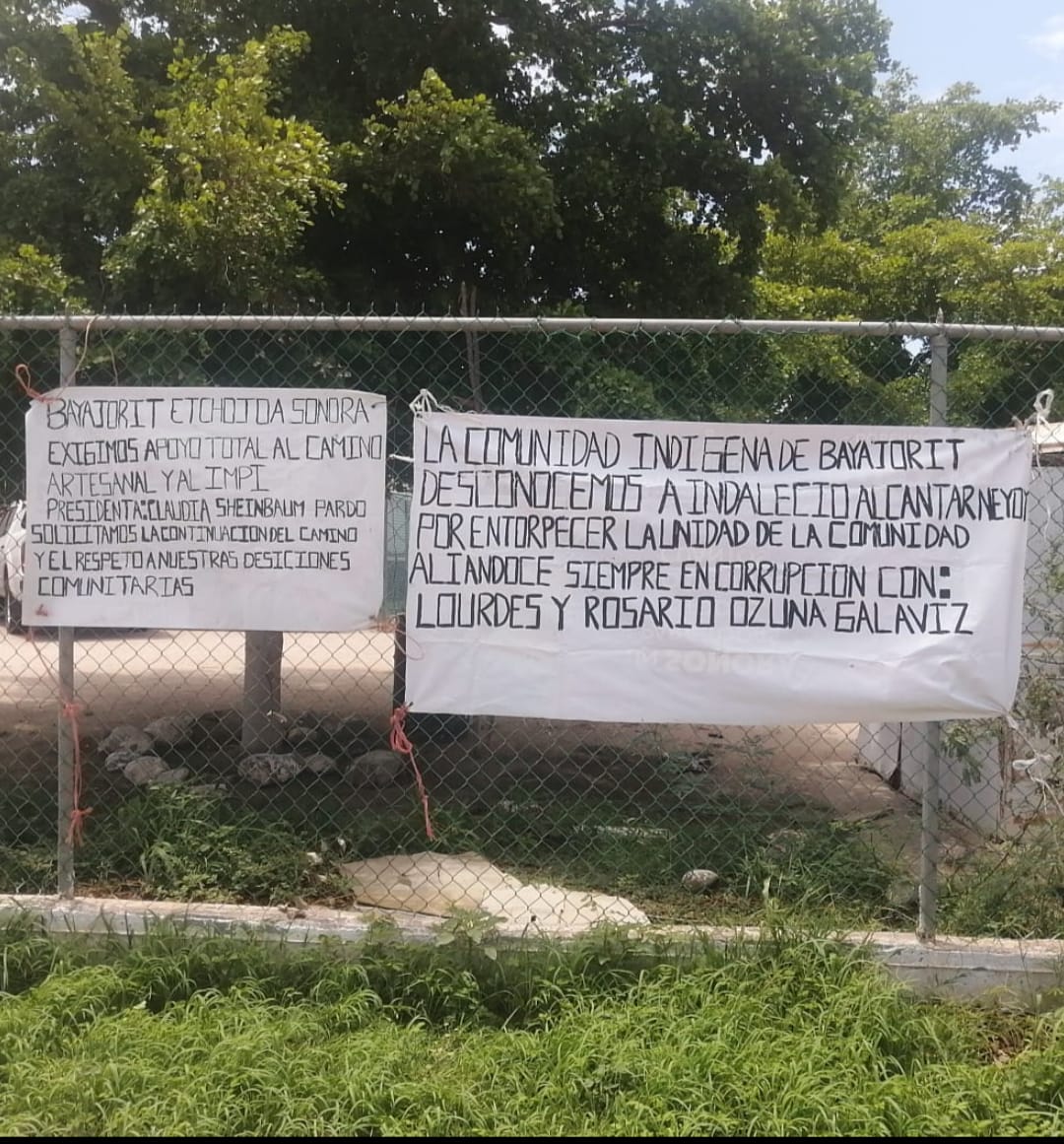 Indígenas Mayos exigen continúe construcción del camino artesanal en el Bayajorit.Desconocen a Indalecio Alcántar Neyoy, quien sin ninguna representación busca entorpecer la unidad y decisión comunitaria.