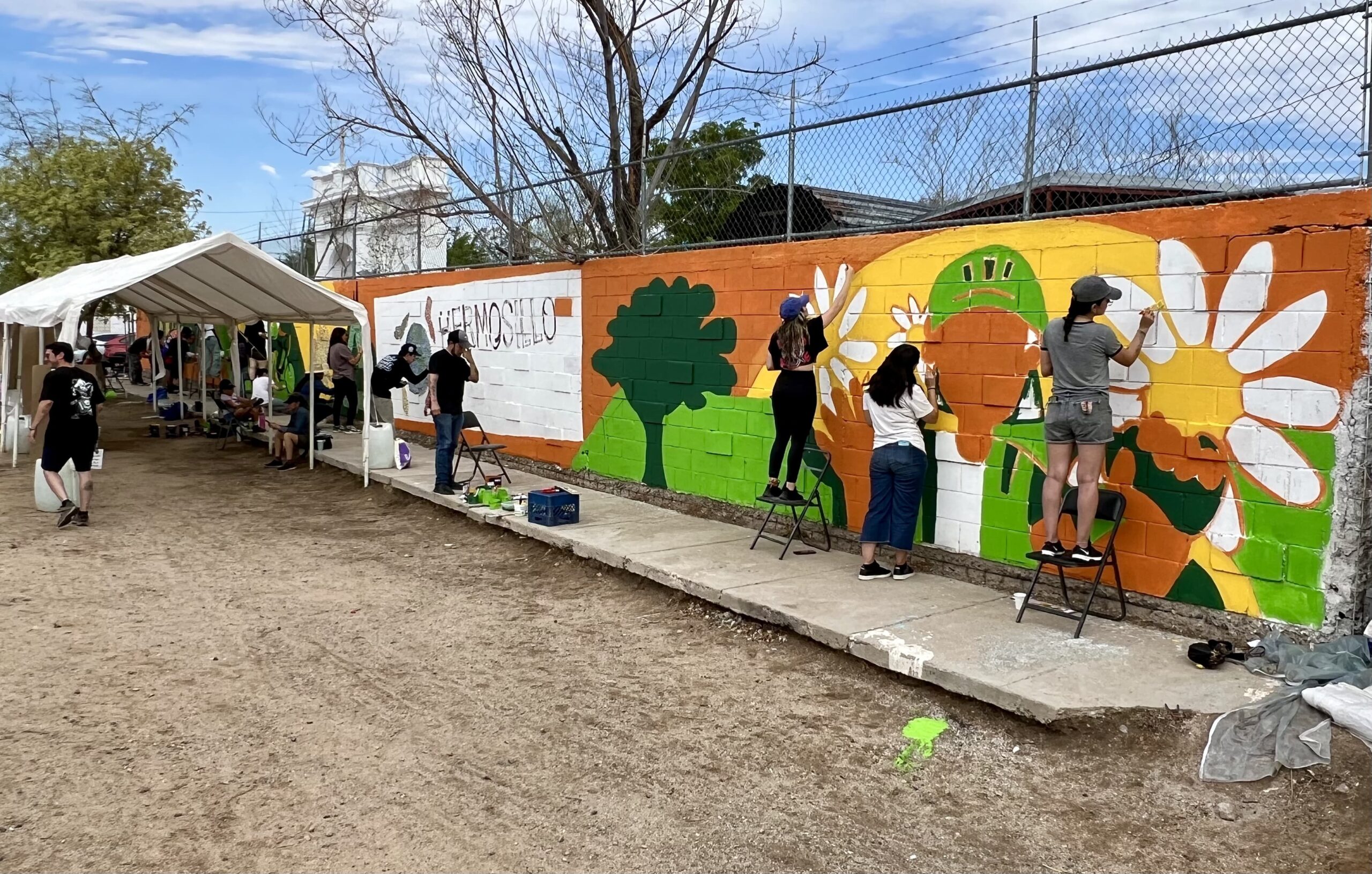 Realizan mural colectivo en el Centro de Economía Circular