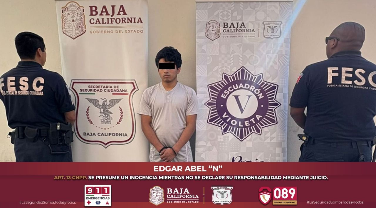 RESCATA ESCUADRÓN VIOLETA A MADRE E HIJA Y DETIENE A PRESUNTO AGRESOR EN TIJUANA