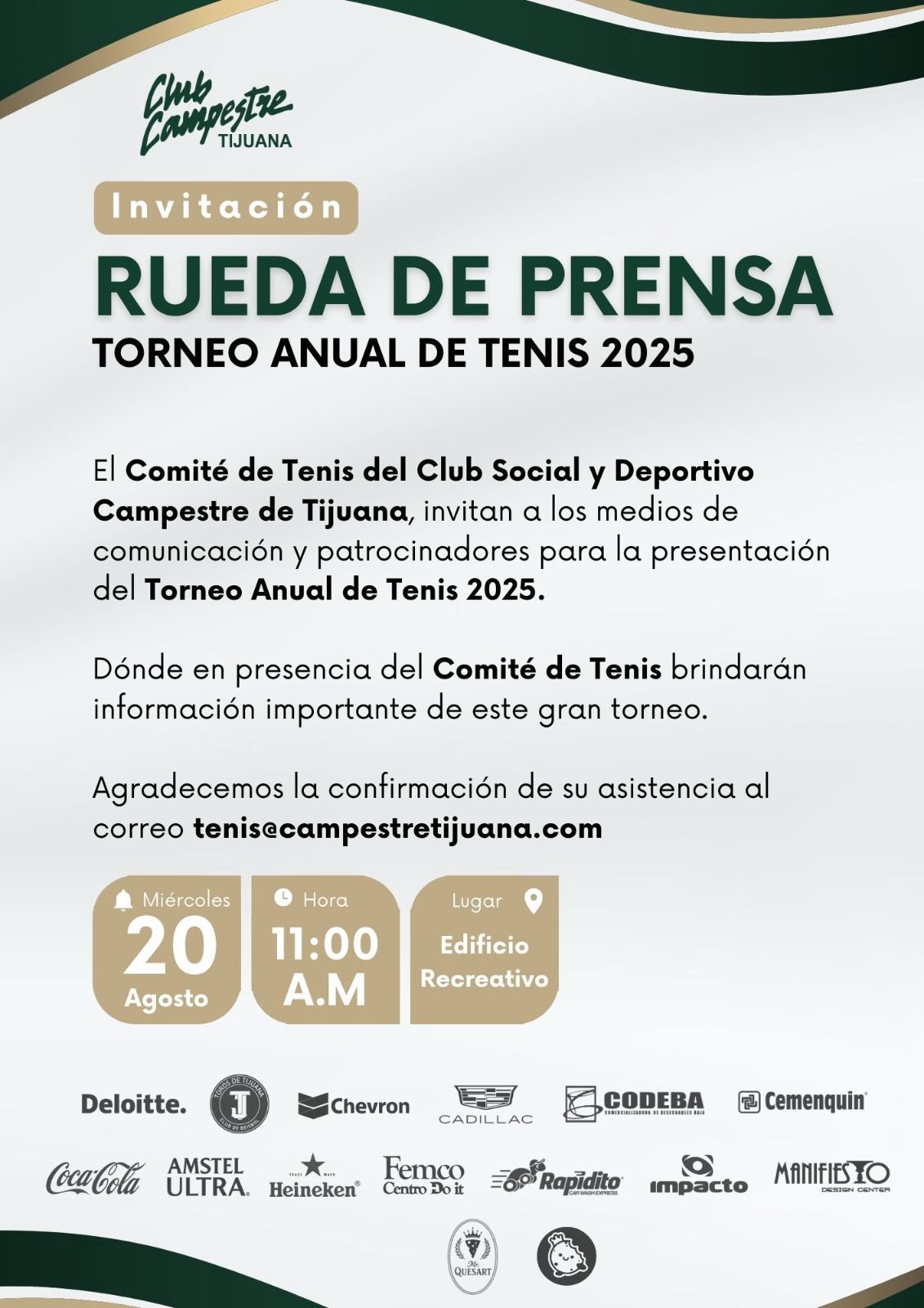 TORNEO ANUAL DE TENIS EN EL CLUB CAMPESTRE