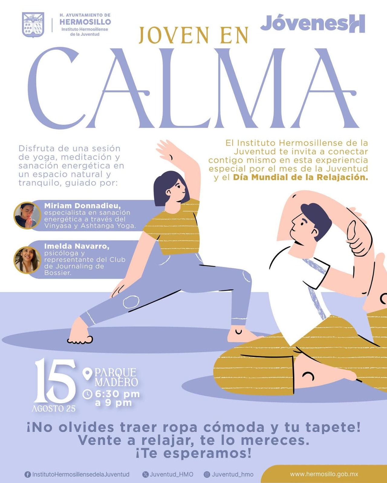 El Instituto Hermosillense de la Juventud invita a jornada de yoga y meditación en el Mes de la Juventud