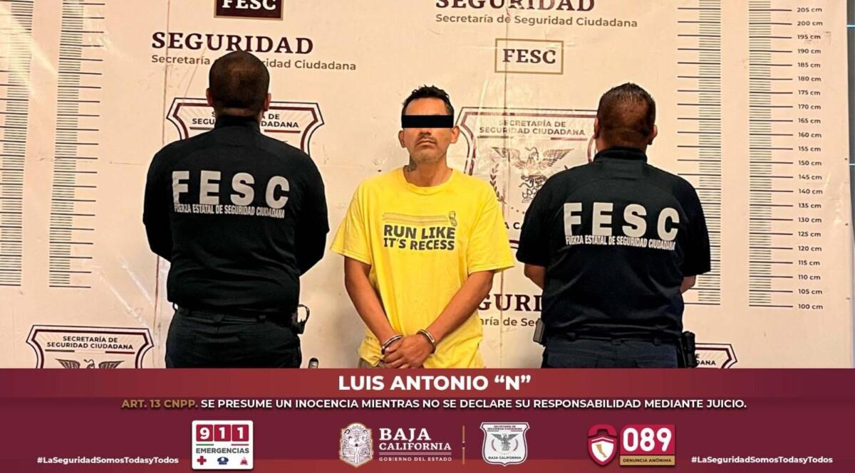 SSCBC, A TRAVÉS DEL ESCUADRÓN VIOLETA, DETIENE A HOMBRE POR VIOLENCIA FAMILIAR EN TIJUANA