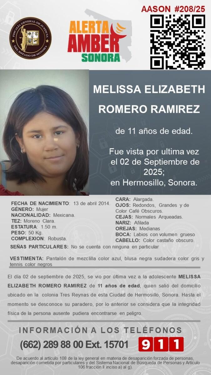 SE SOLICITA EL APOYO DEL PÚBLICO PARA LOCALIZAR A ESTA MENOR