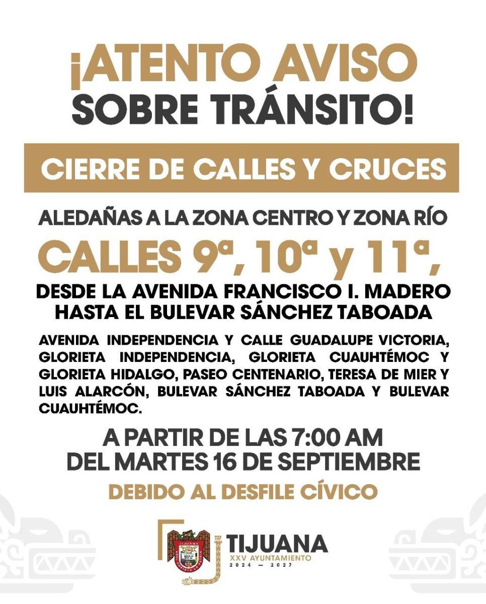 Prepara Gobierno Municipal de Tijuana desfile cívico militar por el 215 Aniversario de la Independencia de México