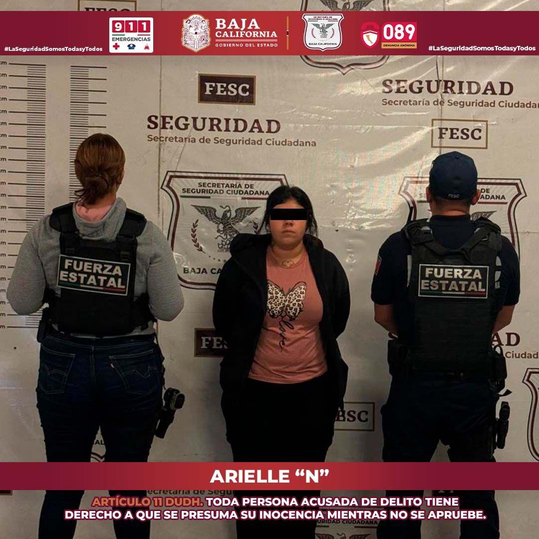 FUERZA ESTATAL CAPTURA EN TIJUANA A MUJER PRÓFUGA DE ESTADOS UNIDOS; CONDUCÍA AUTO ROBADO