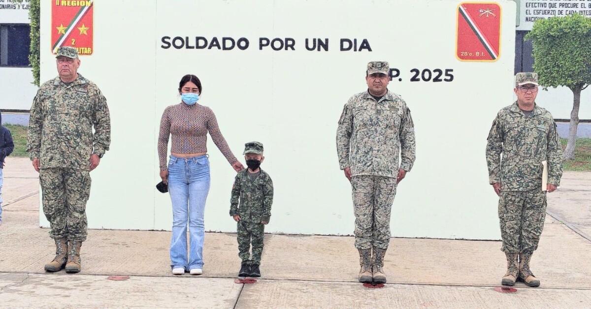 En su cumpleaños Rubén Galindrez García, es nombrado “Soldado por un día”, en el 28/o Batallón de Infantería de Tijuana BC.