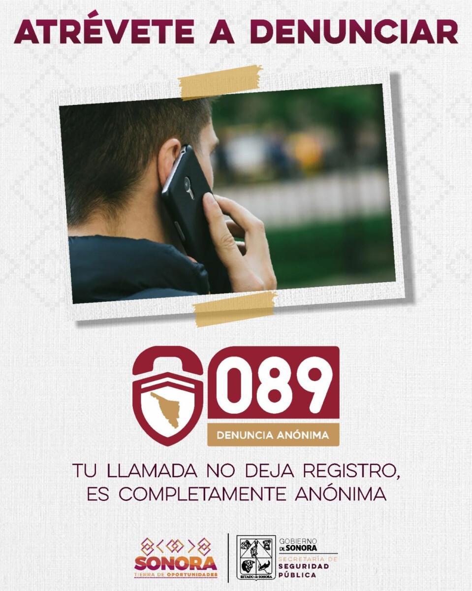 Promueve Gobierno de Sonora denuncia anónima de delitos en la línea 089