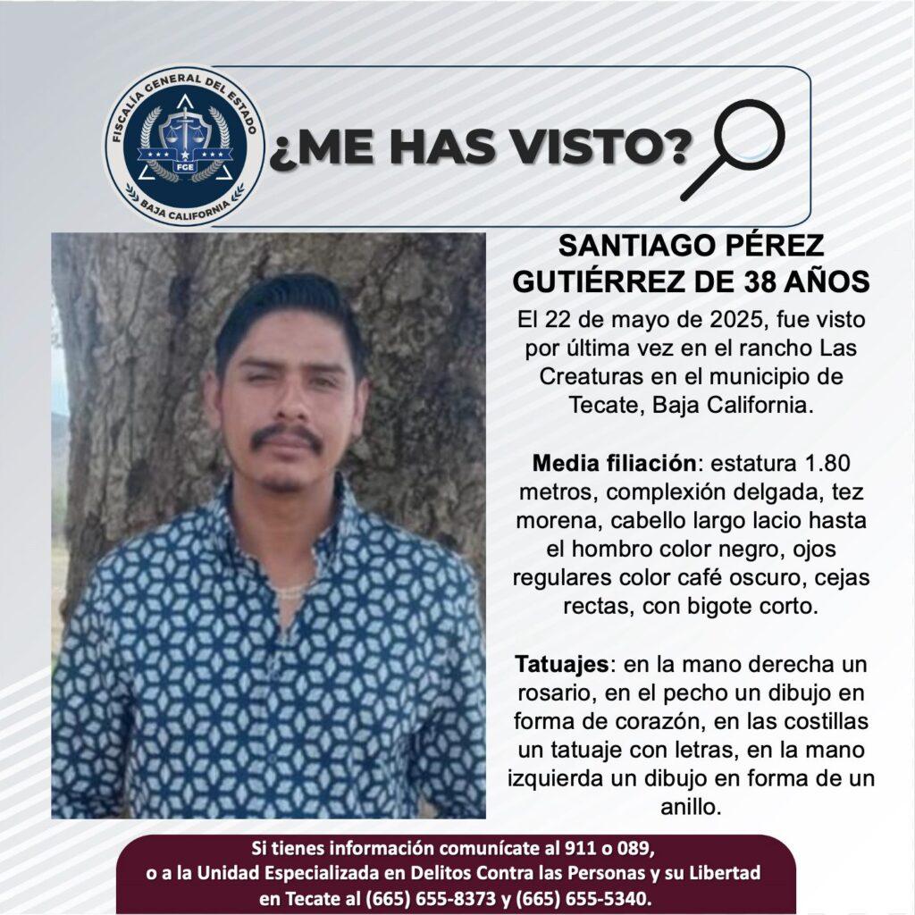 BUSCAN A JOVEN DESAPARECIDO A FINALES DE ENEROSE LE MIRÓ EN RANCHO LAS CREATURAS EN CERRO AZUL