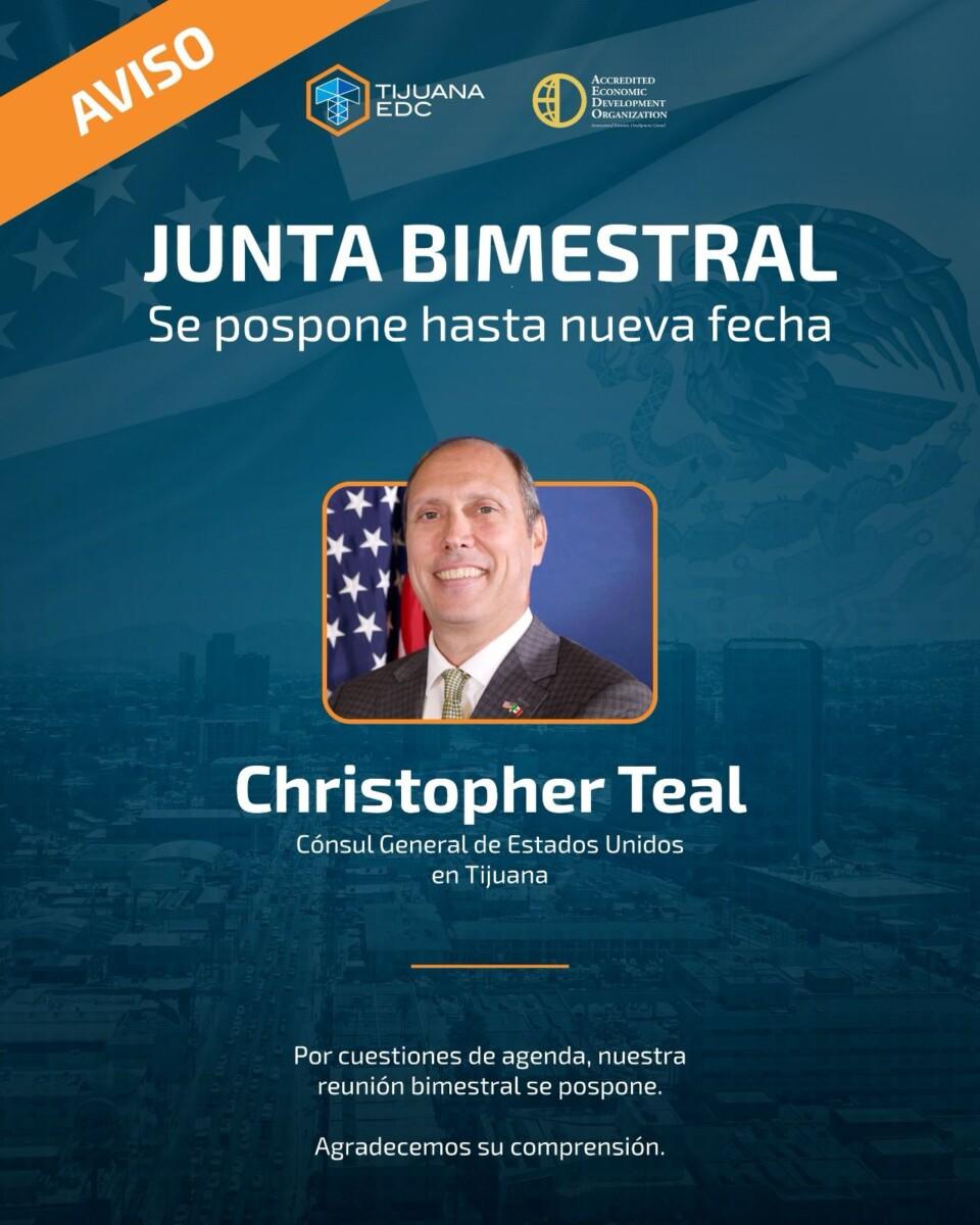 TRAS EL ATAQUE CON DRONES A INSTALACIONES DE LA FISCALÍA GENERAL DEL ESTADO EN PLAYAS, EL CÓNSUL DE ESTADOS UNIDOS EN TIJUANA CRITOPHER TEAL CANCELÓ SUS ACTIVIDADES PÚBLICAS