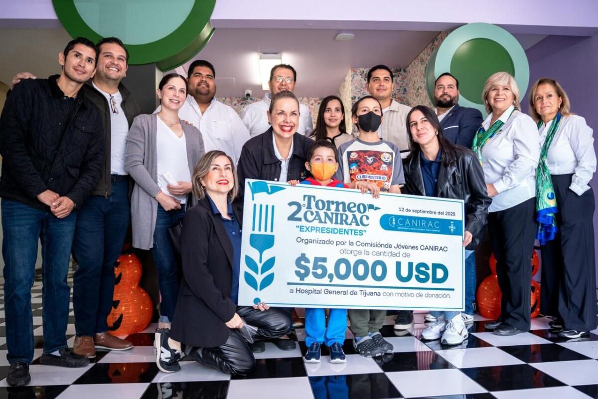 JÓVENES CANIRAC TIJUANA ENTREGAN DONATIVO A PATRONATO DEL HOSPITAL GENERAL TRAS EXITOSO TORNEO DE GOLF