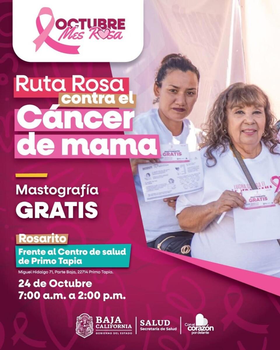 LLAMAN A APROVECHAR “RUTA ROSA” DE MASTOGRAFÍAS GRATIS EN TIJUANA, ROSARITO Y ENSENADA