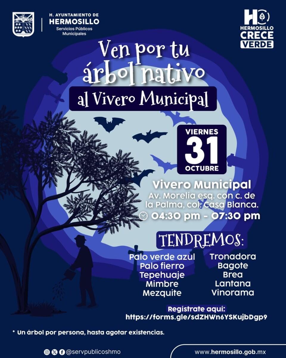 Invita Vivero Municipal a participar en la donación de árboles nativos en horario especial este viernes 31