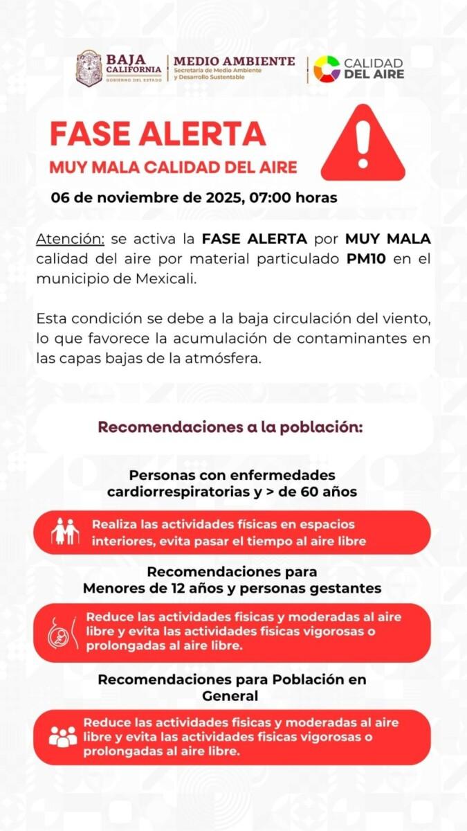 LA MUY MALA CALIDAD DEL AIRE EN MEXICALI PONE EN ALERTA A LAS AUTRIDADES