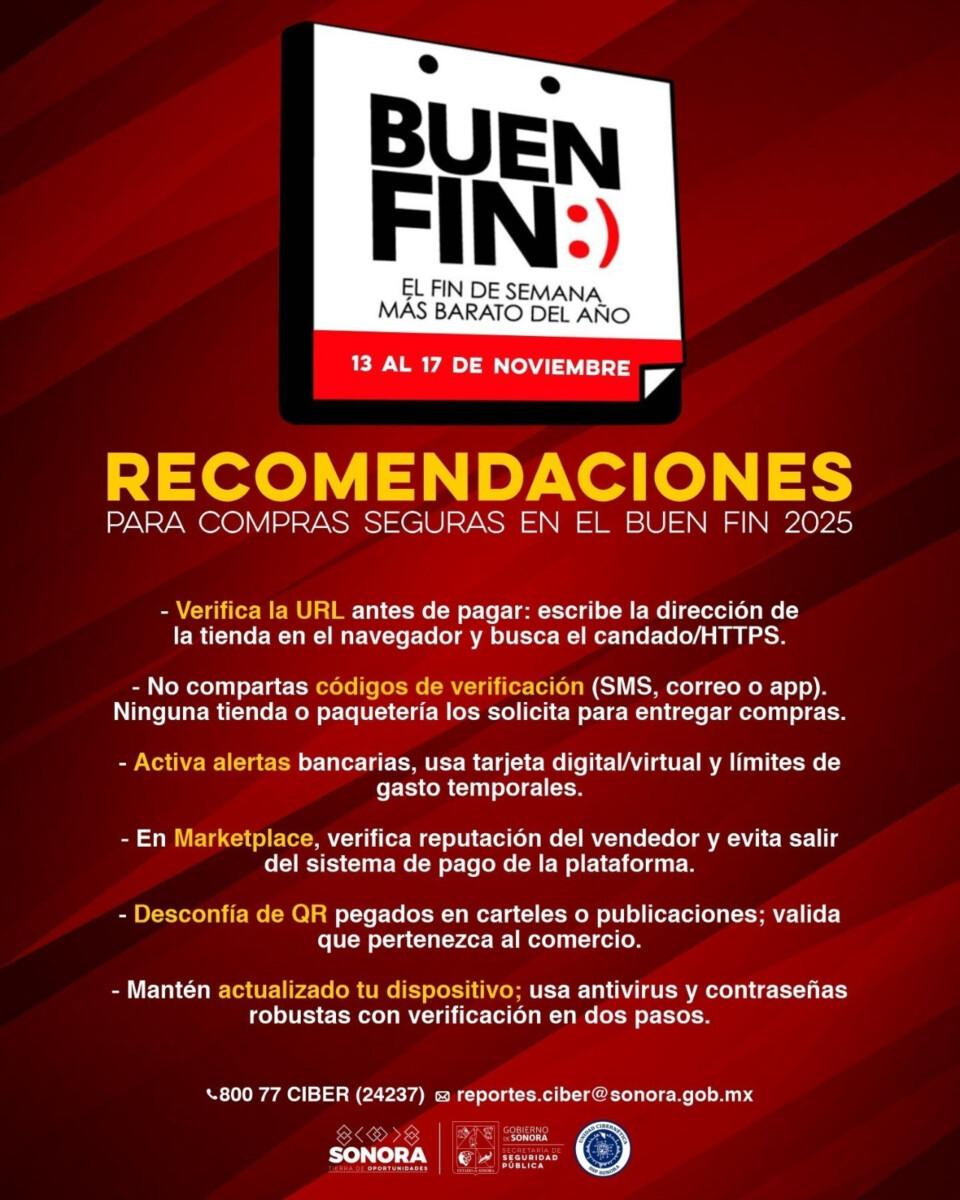 Emite Gobierno de Sonora recomendaciones para compras seguras en línea durante el Buen Fin 2025