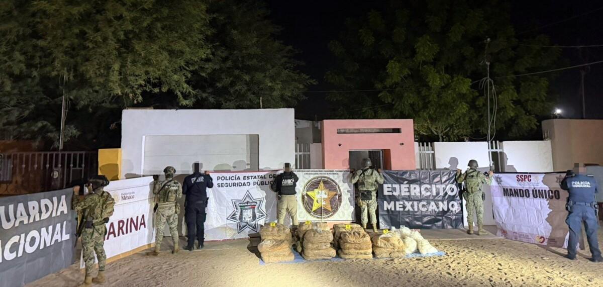 Mesa Estatal de Seguridad decomisa cerca de media tonelada de metanfetamina en operativos en San Luis Río Colorado, no hay detenidos