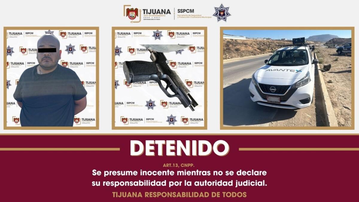 Asegura Policía Municipal de Tijuana a presunto cómplice del responsable de privar de la vida a un agente de la FESC en  hechos ocurridos hoy