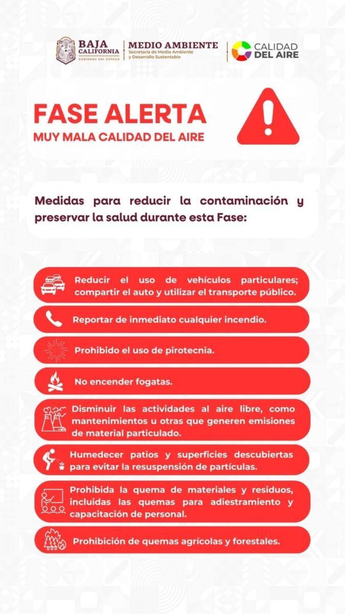 RECOMENDACIONES DE LA SECRETARÍA DE PROTECCIÓN AL AMBIENTE PARA HACER FRENTE A LA MUY MALA CALIDAD DEL AIRE SOBRE TODO EN MEXICALI