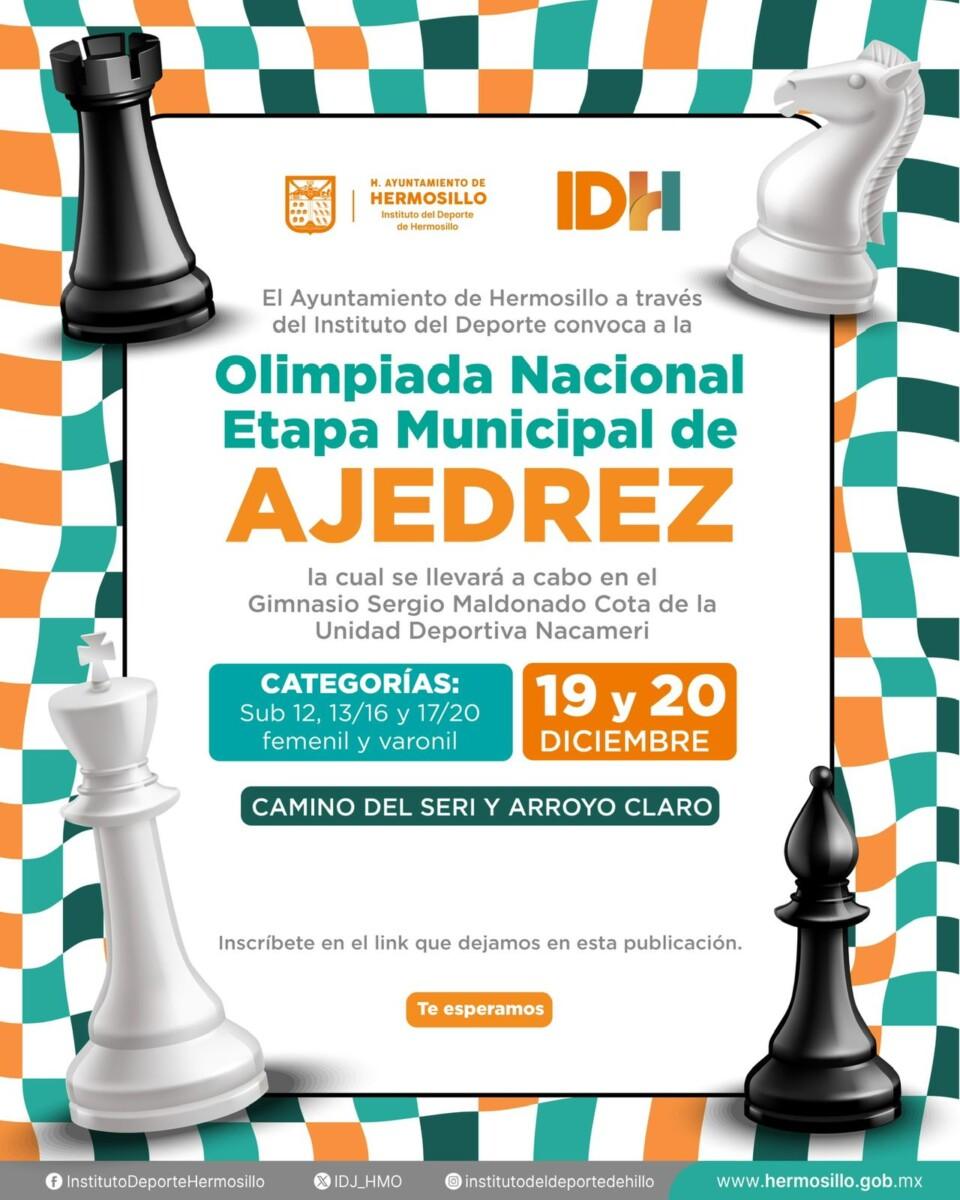 Invita Gobierno Municipal a participar en etapa municipal hacia la Olimpiada Nacional de Ajedrez