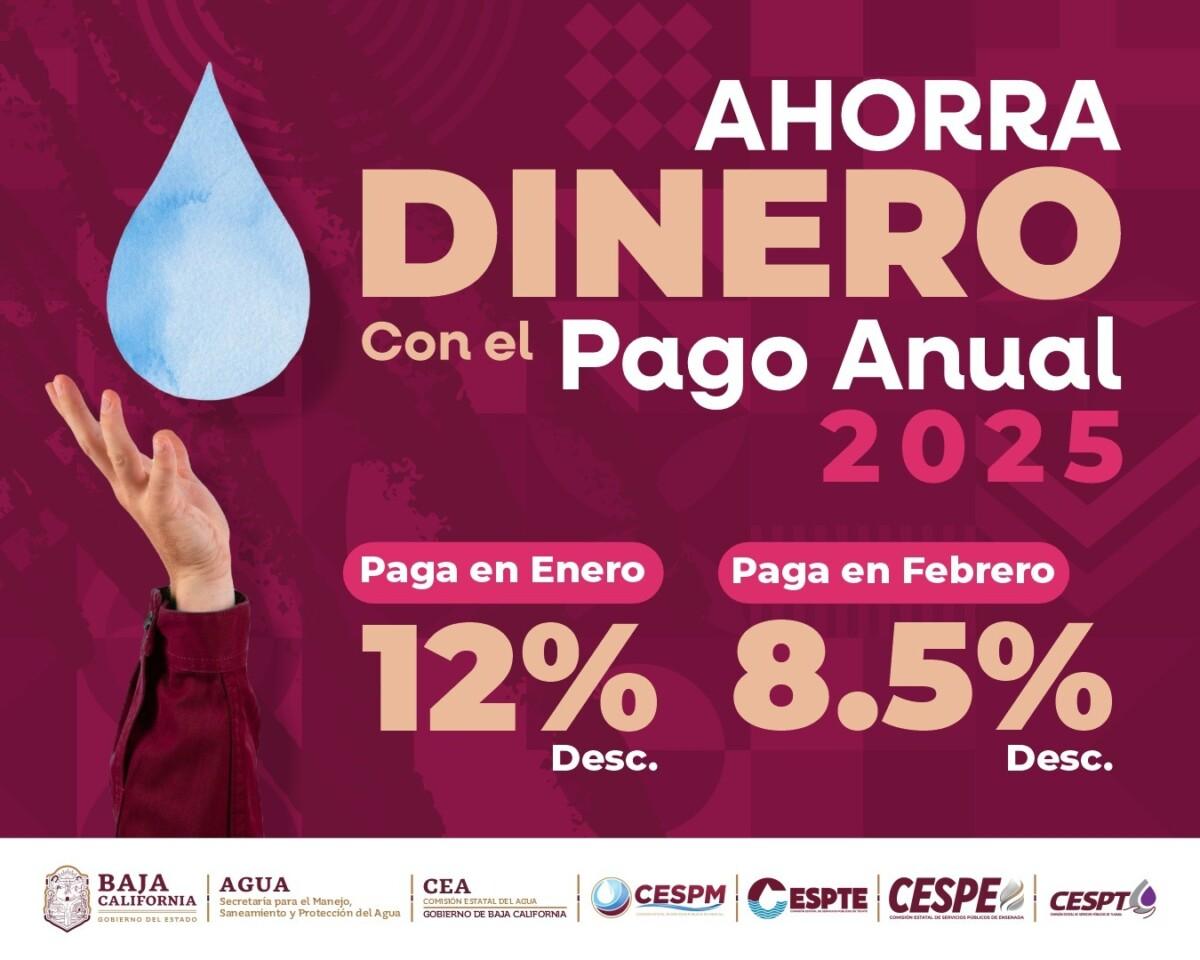 INVITA GOBIERNO DEL ESTADO A APROVECHAR DESCUENTOS PARA LOS HOGARES DE BAJA CALIFORNIA CON PAGO ANUAL ANTICIPADO DEL AGUA