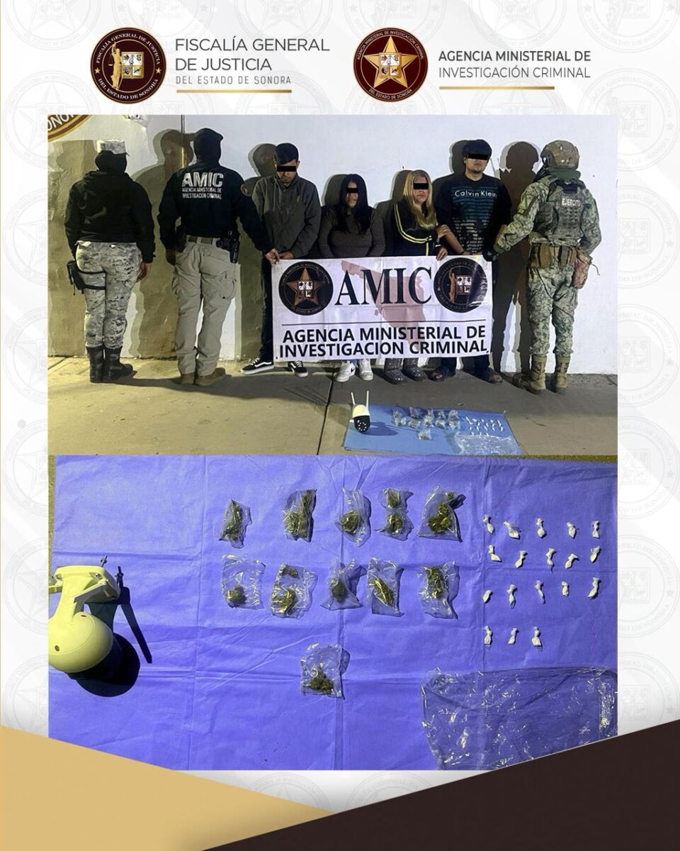 Cateo interinstitucional en Sonoyta deja cuatro detenidos y aseguramiento de droga