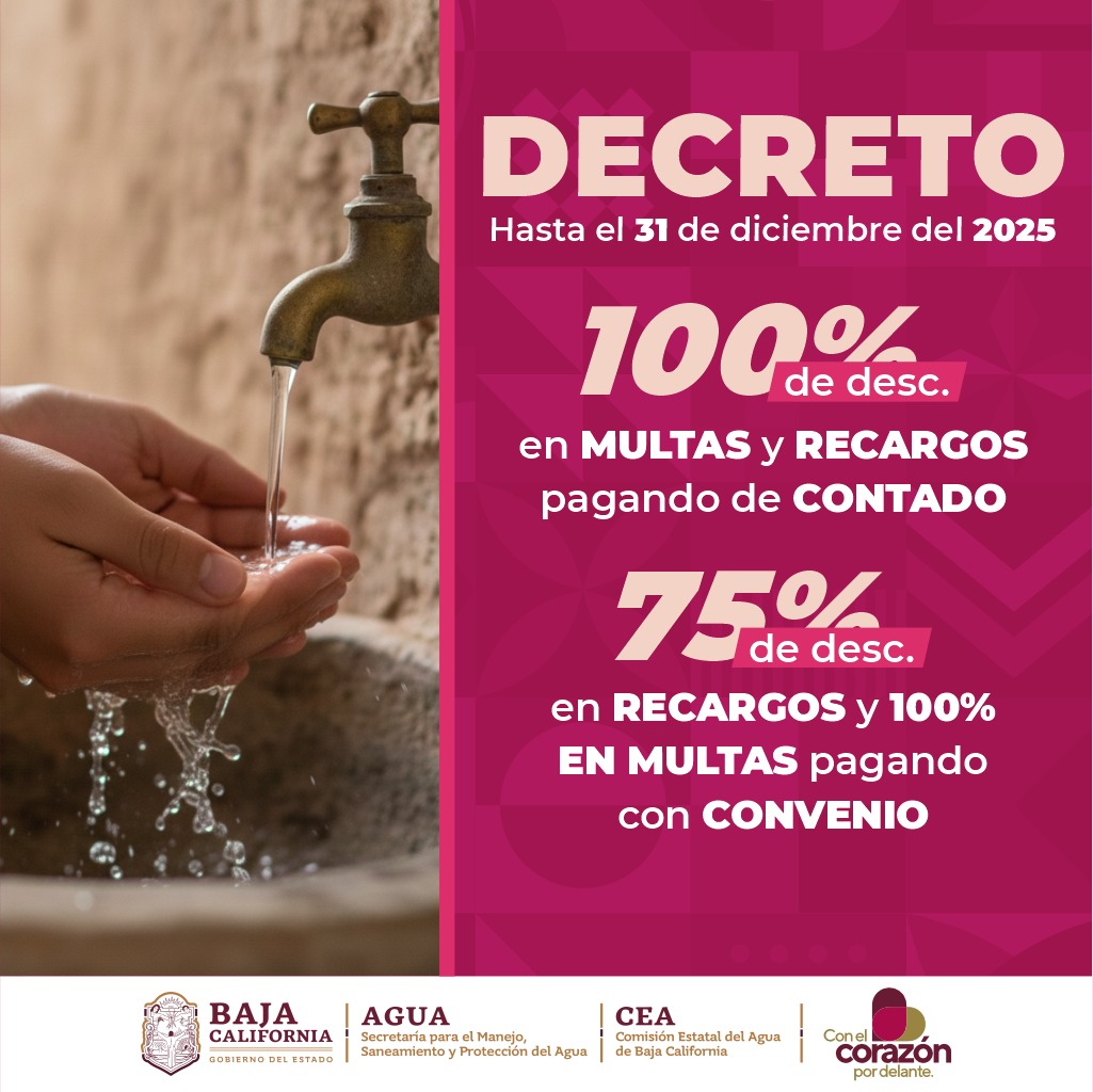 PROMUEVE SECRETARÍA DEL AGUA APROVECHAR ÚLTIMOS DÍAS DE CONDONACIÓN DE MULTAS Y RECARGOS