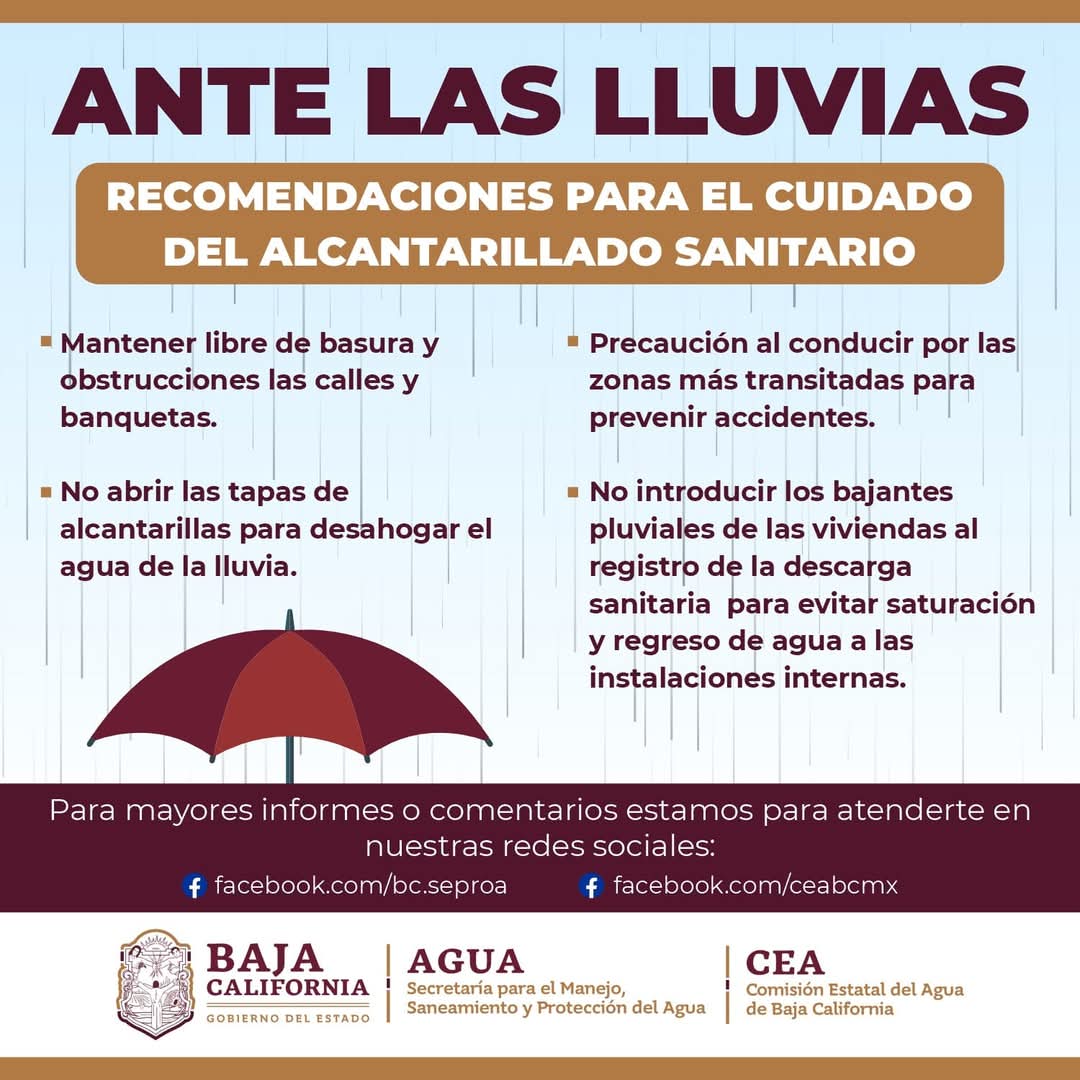 SECRETARÍA DEL AGUA EMITE RECOMENDACIONES PARA PREVENIR INCIDENTES DURANTE LLUVIAS