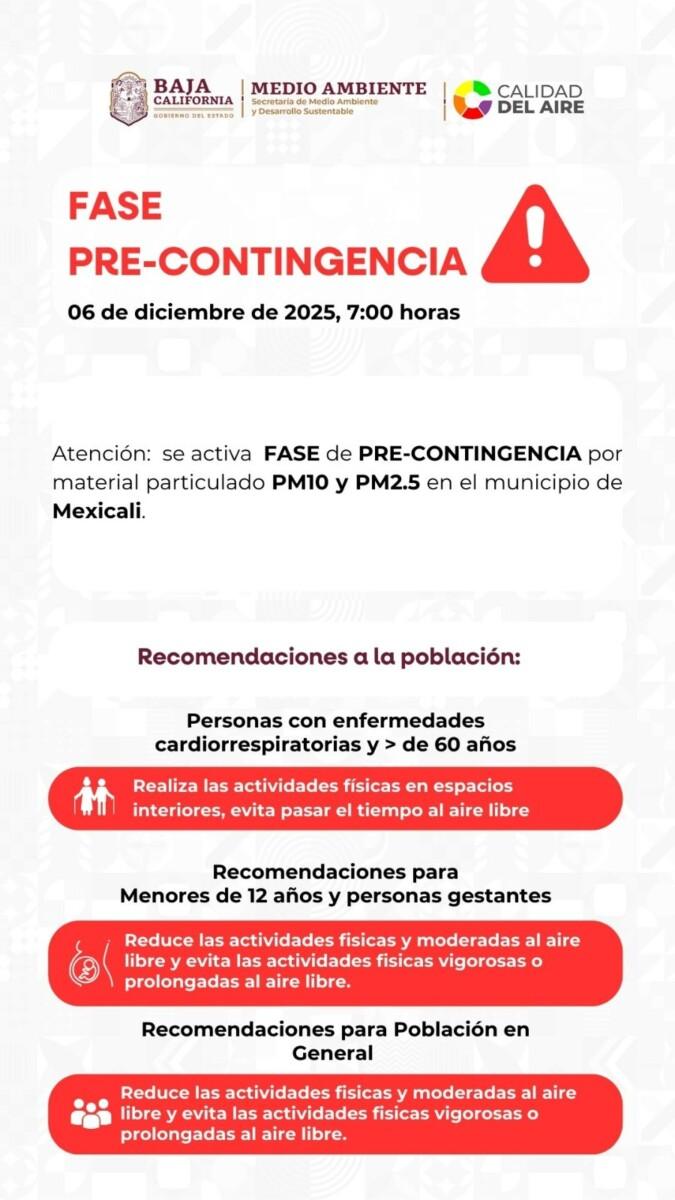 LA CALIDAD DEL AIRE EN MEXICALI ES PÉSIMA Y LAS MISMAS RECOMENDACIONES DE SIEMPRE