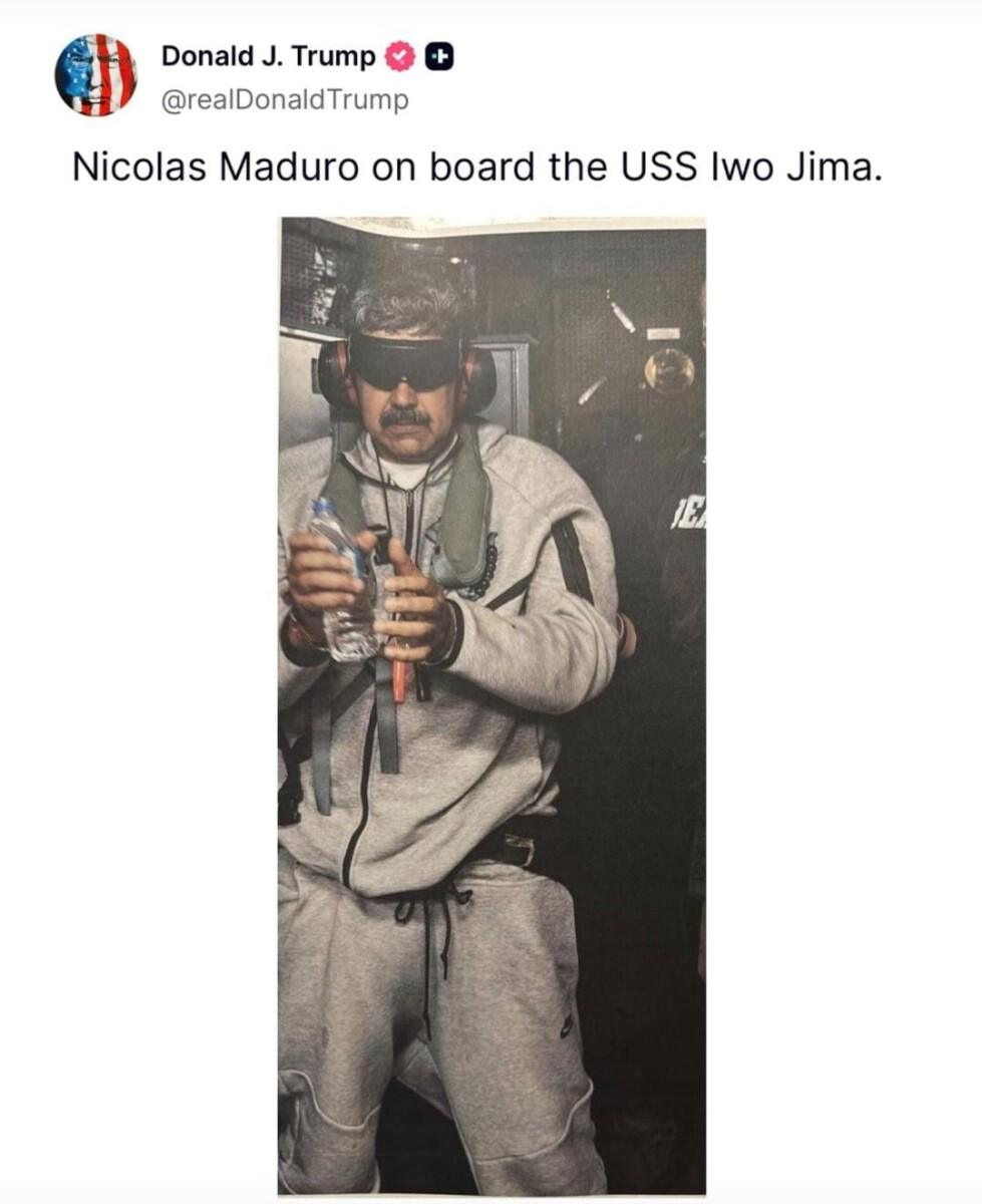 CONMOCIONA AL MUNDO LA DETENCIÓN DEL PRESIDNTE VENEZOLANO NICOLÁS MADURO, YA SE ENCUENTRA RECLUIDO EN ESTADOS UNIDOS