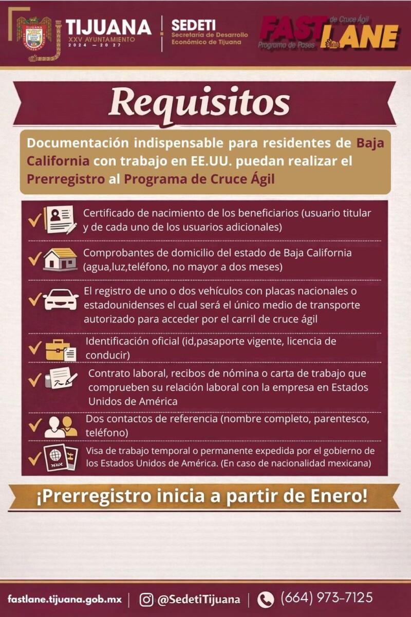REQUISITOS PARA OBTENER EL CRUCE ÁGIL HACIA ESTADOS UNIDOS