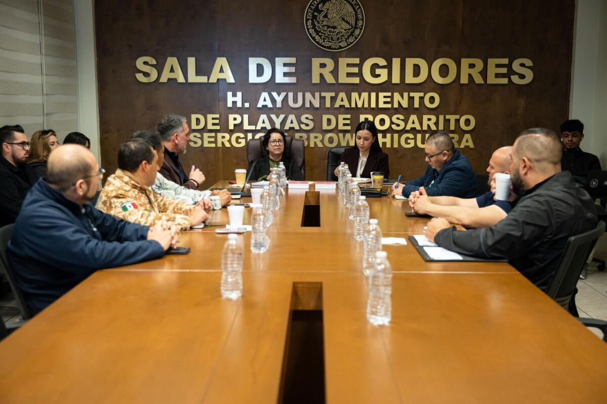 Rocío Adame coordina esfuerzos interinstitucionales para reforzar la seguridad en Playas de Rosarito