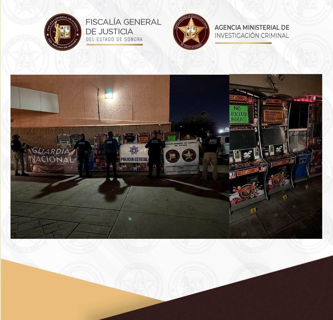 Cateo coordinado en Hermosillo permite asegurar 10 máquinas tragamonedas: FGJES
