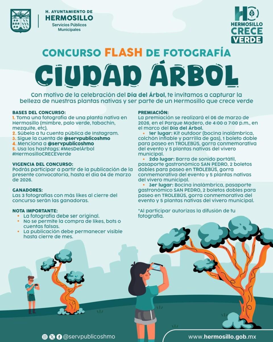 Invita Gobierno de Hermosillo a concurso de fotografía “Ciudad Árbol”