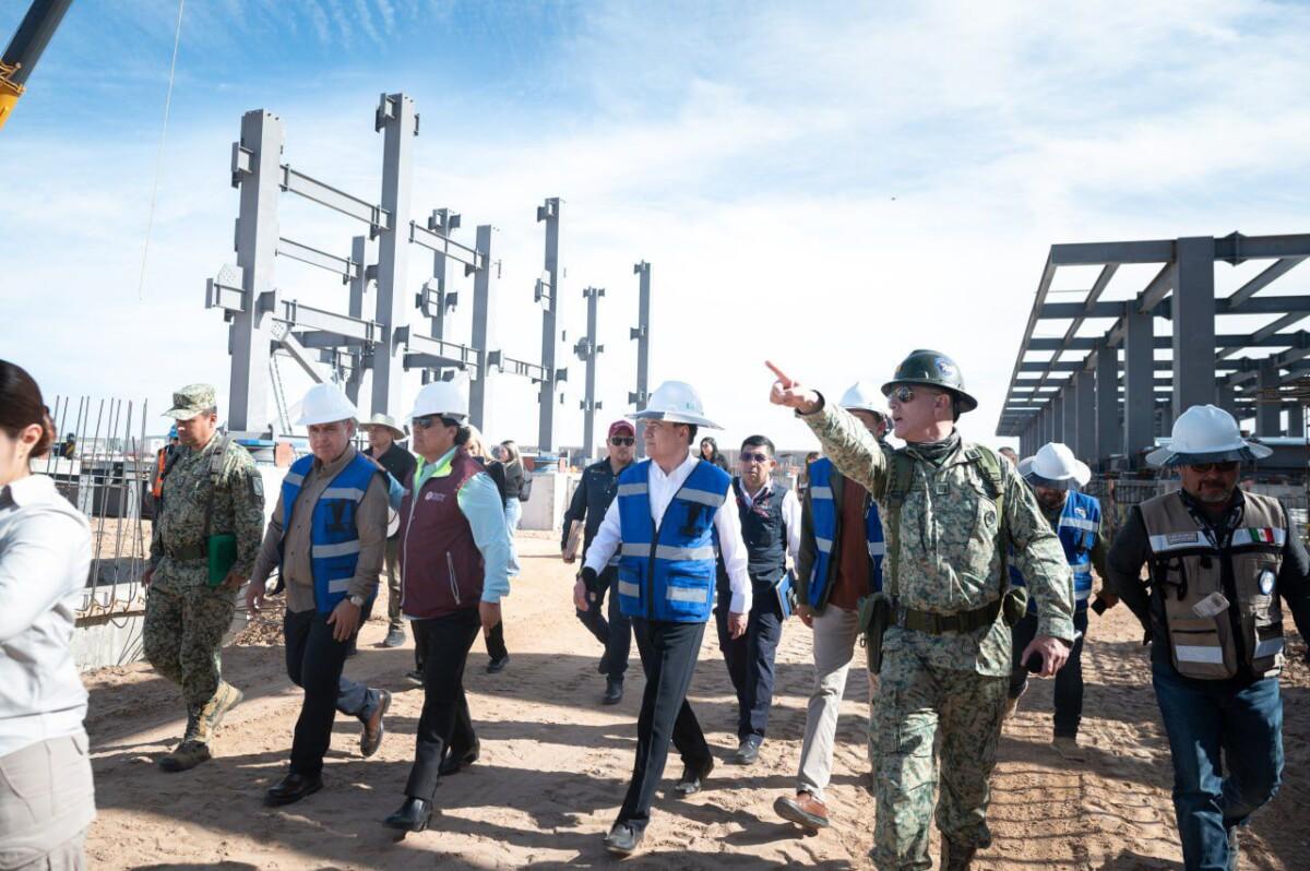 Reporta Gobernador Durazo 35% de avance en construcción del Hospital del IMSS en San Luis Río Colorado