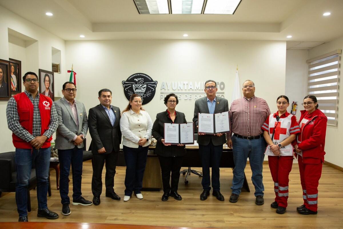 Firma el 10° Ayuntamiento de Playas de Rosarito convenio de colaboración con Cruz Roja Mexicana en beneficio de las familias rosaritenses