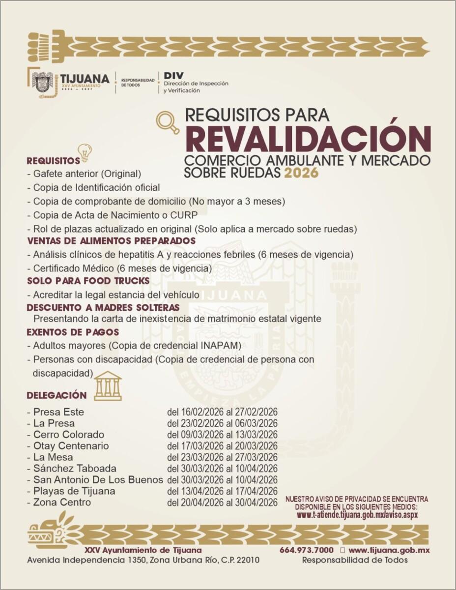 Inicia XXV Ayuntamiento de Tijuana revalidación de permisos para comercio ambulante y mercados sobre ruedas