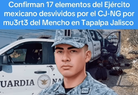 17 Elemntos del ejército Muertos