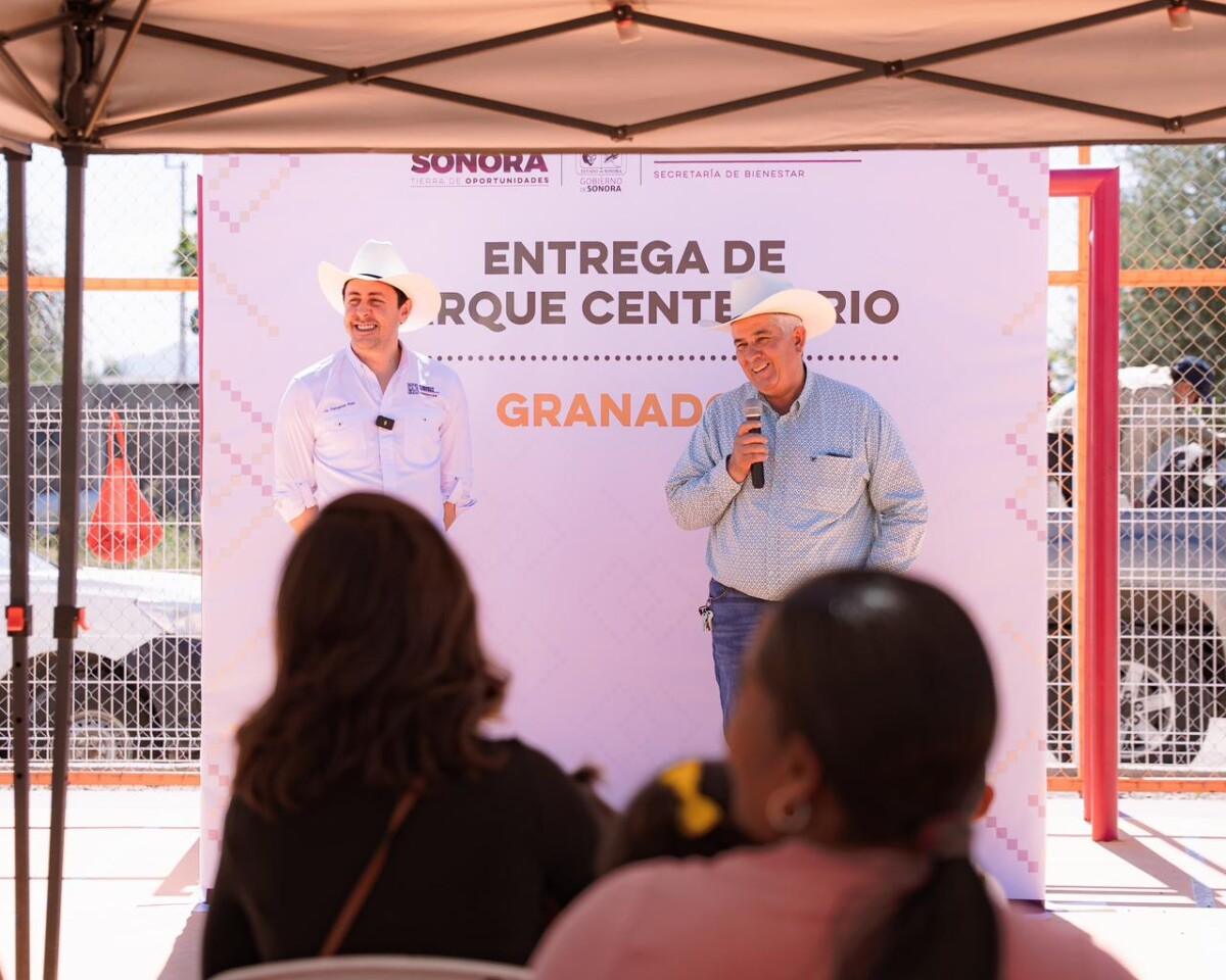 Granados estrena parque público Bicntenario entregado por la Secretaría de Bienestar