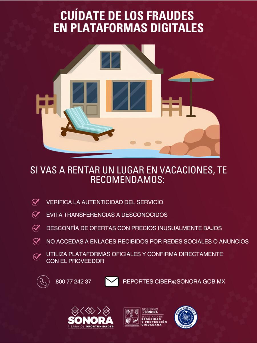 Advierte SSPC Sonora sobre aumento de fraudes en plataformas digitales durante Semana Santa