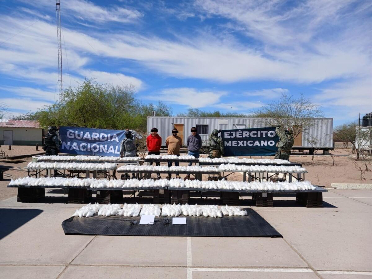 Mesa Estatal de Seguridad asegura más de media tonelada de droga en operativo conjunto en San Luis Río Colorado