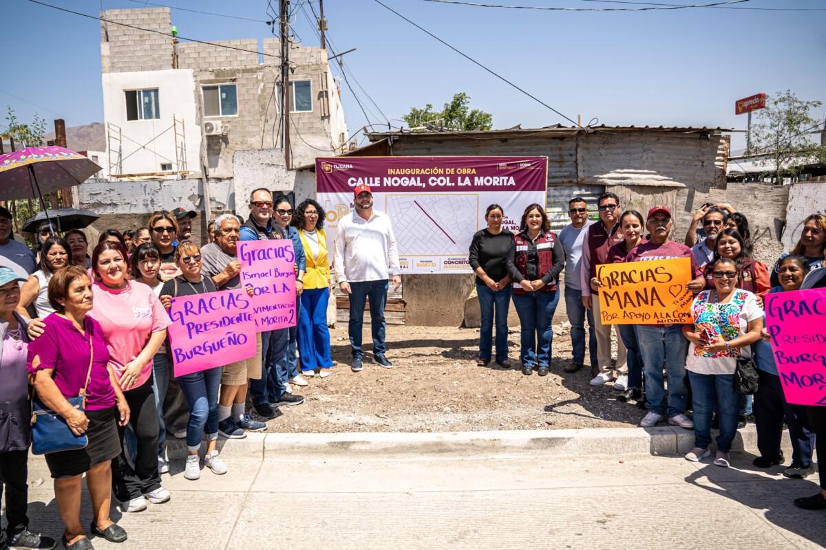 Inaugura Ismael Burgueño obras de pavimentación de concreto hidráulico en La Morita y Ejido Francisco Villa