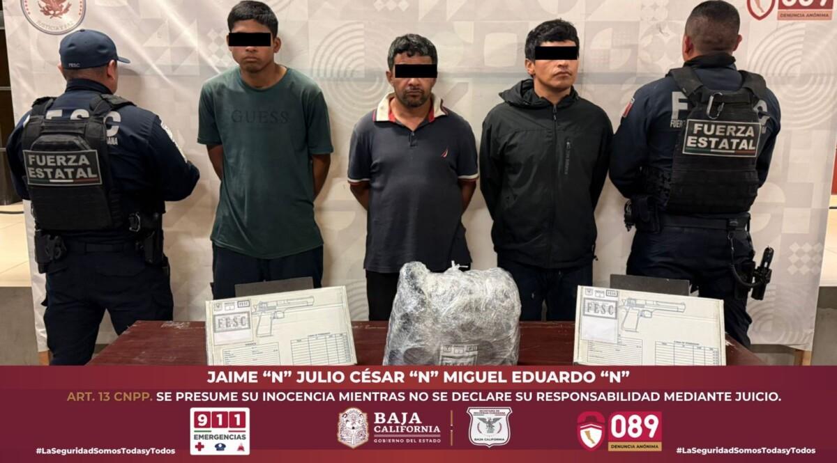 CAPTURÓ FUERZA ESTATAL A PRESUNTOS SICARIOS Y ASEGURA MÁS DE MIL DOSIS DE METANFETAMINA EN TIJUANA